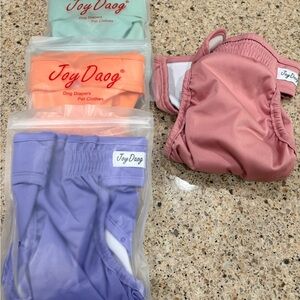 NWT  Multicolor Dog Diaper Set - Pink, Purple, Orange, Mint size medium